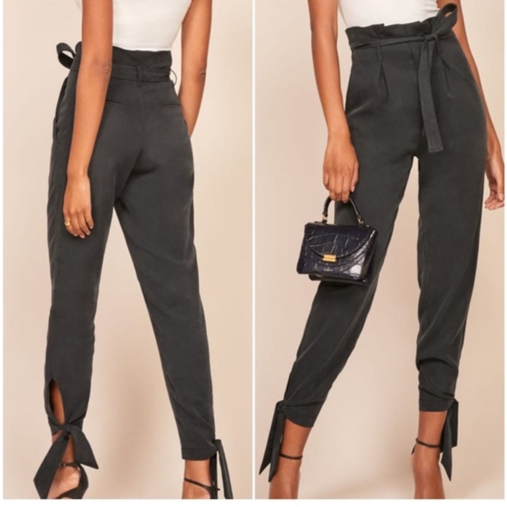 Reformation Avalon Tie Cuff Pants